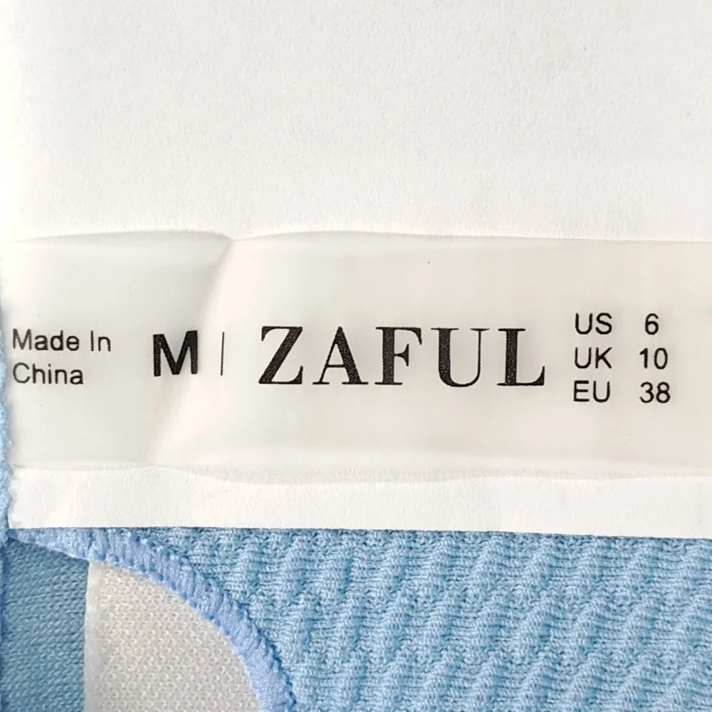 Zaful Women's Two-Piece Bikini Bathing‎ Swimsuit M Baby Blue Padded Scoop Neck